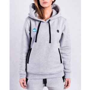 Gruba zimowa bluza damska szara e-WF